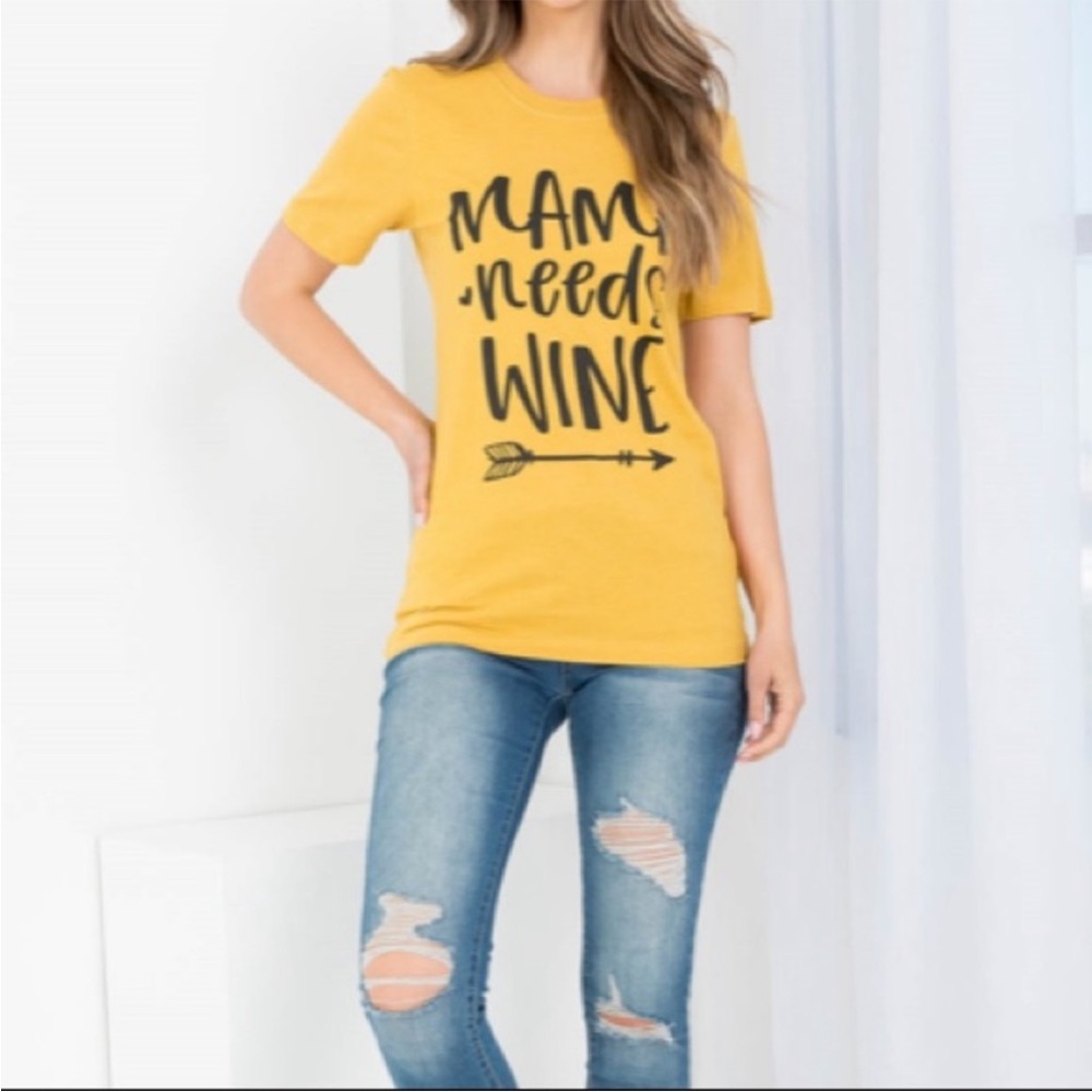 ‘Mama Needs Wine’ Short Sleeve Graphic Tee - Picture 5 of 6